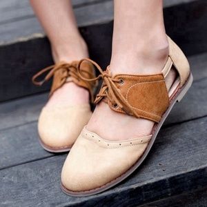 Beige Brogue Sandals